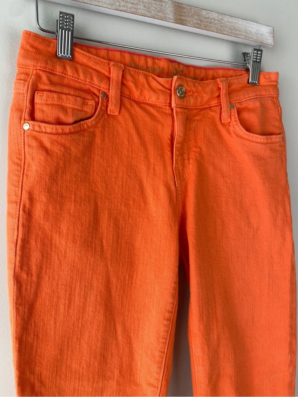 Kate Spade Womens Perry Street Jeans 27 Orange Play Hooky Chic Preppy